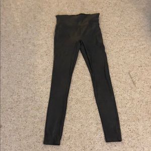 Spanx faux leather leggings, size S, gunmetal